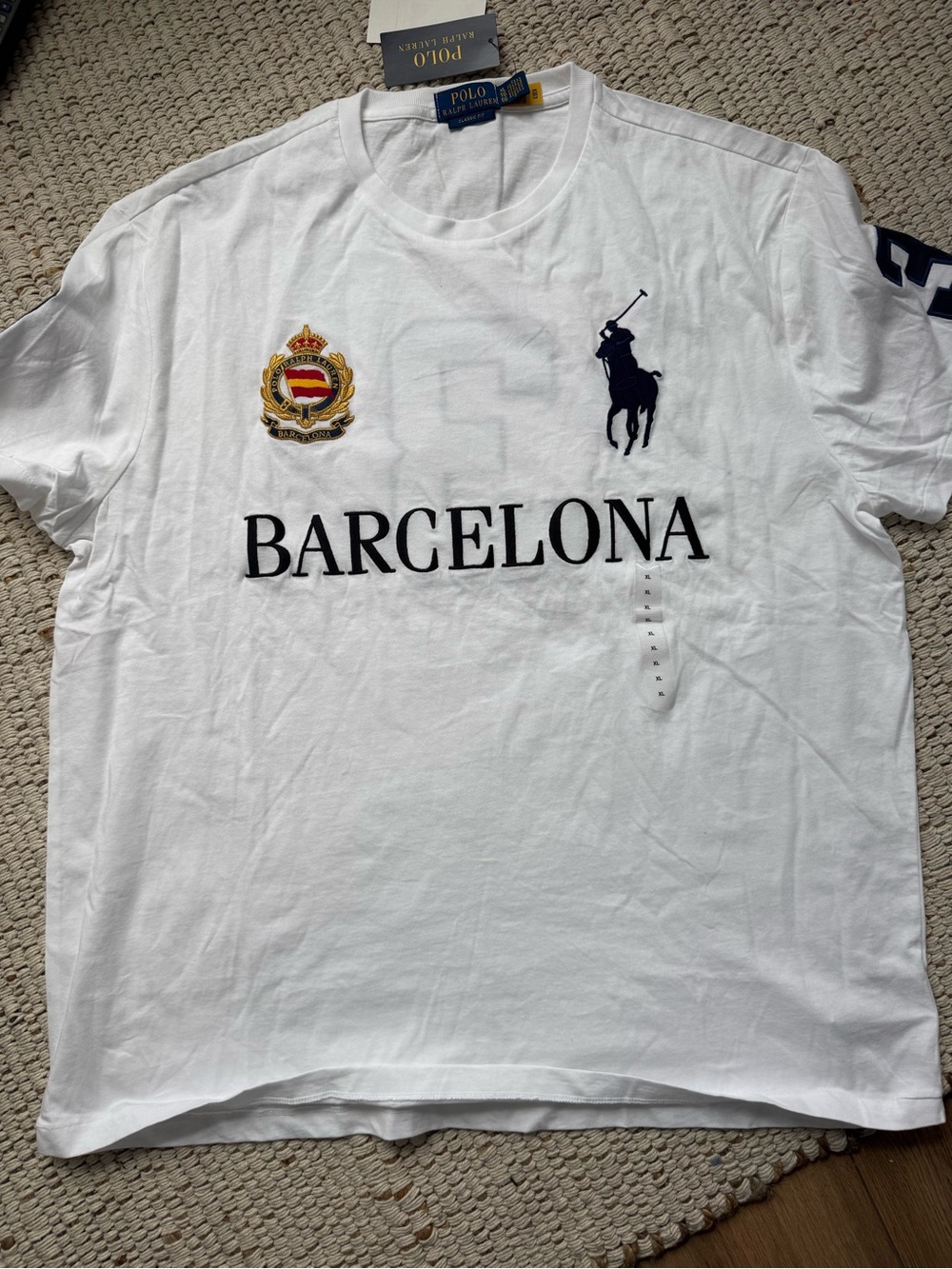 Polo by Ralph Lauren White Barcelona Crest & Pony Tee